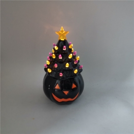 CERAMIC HALLOWEEN DECORATION WITH LED